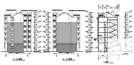 七千平欧陆风格6层住宅楼建筑施工CAD图纸(14号楼) - 4