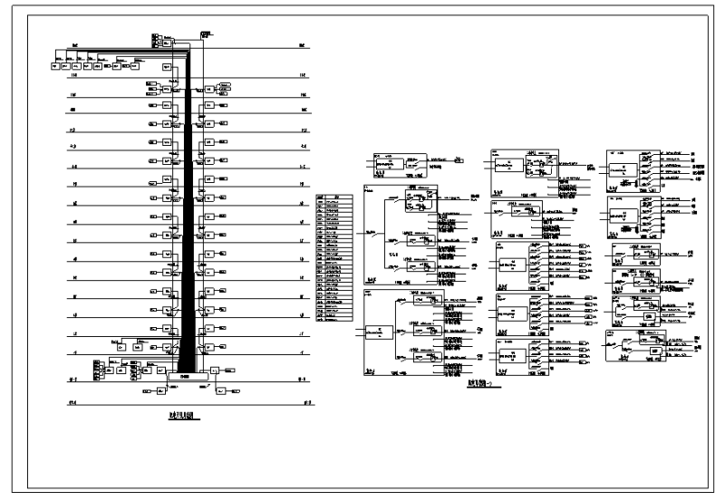 三甲知名医院电气设计图纸（高65.9米）(联动控制系统) - 1