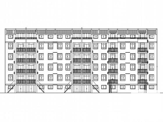 中式风格4层阳光排屋建筑施工CAD图纸(8号楼)(小区效果图) - 1