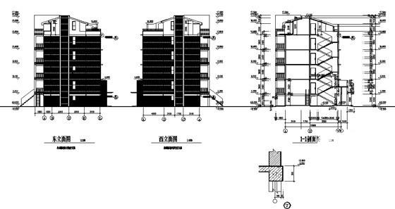 二千平4层阳光排屋建筑施工CAD图纸(7号楼)(小区效果图) - 4