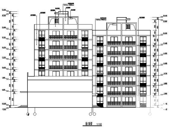 7层混合结构宜居经济适用房小区建筑施工CAD图纸（8号楼） - 4