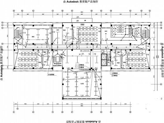 卫校9层教学综合楼电气CAD施工图纸(火灾自动报警) - 1