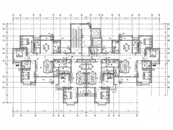 28层住宅楼给排水CAD施工图纸(消防平面图) - 1