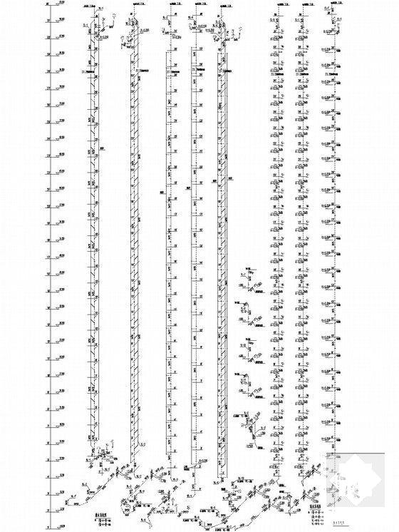 28层住宅楼给排水CAD施工图纸(消防平面图) - 4