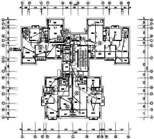 92户居民住宅楼电气设计CAD施工图纸(火灾自动报警) - 1