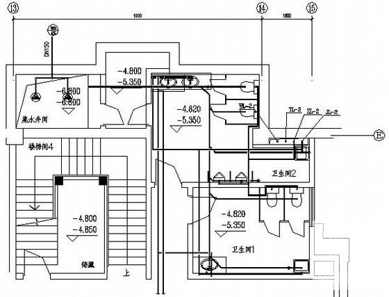 2层住宅楼小区会所给排水CAD施工图纸（游泳池） - 3