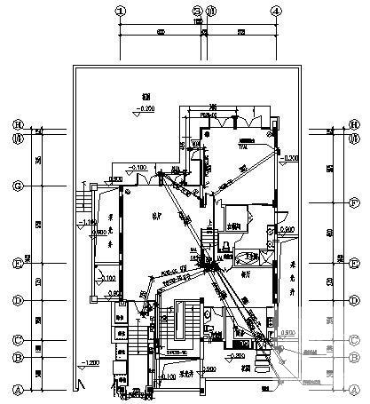 两层别墅建筑D型住宅楼电气施工预埋CAD图纸 - 1