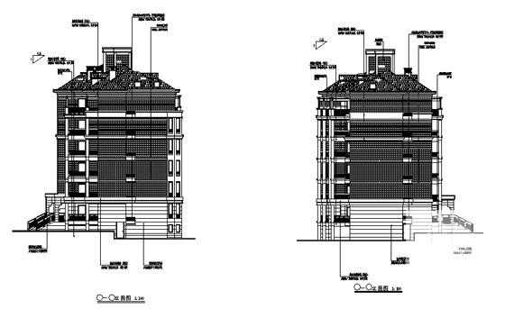 欧陆风格6层住宅楼建筑施工CAD图纸(抗震设防类别) - 4