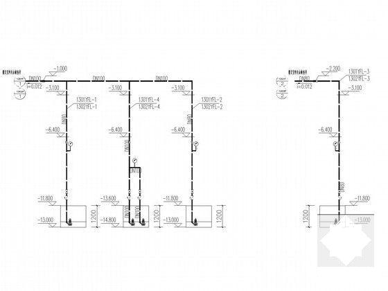 33层一梯两户塔式商业住宅楼给排水CAD施工图纸（压力排水）(自喷系统原理图) - 5