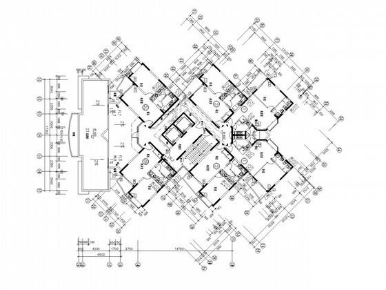 24层商住楼建筑给排水CAD施工图纸(地下室平面图) - 2