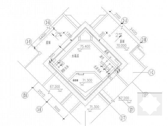 24层商住楼建筑给排水CAD施工图纸(地下室平面图) - 4