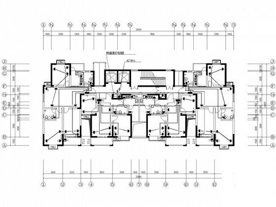 27层普通住宅楼电气CAD施工图纸（人防）(火灾报警系统) - 1