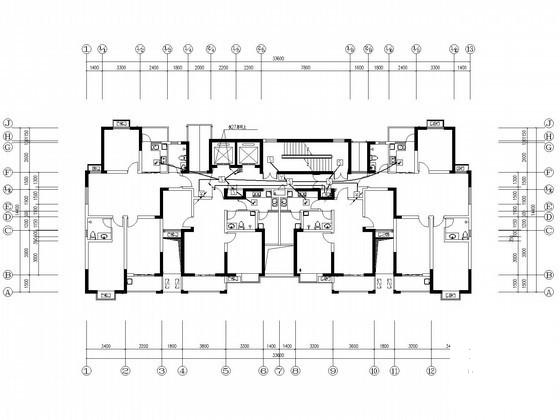 27层普通住宅楼电气CAD施工图纸（人防）(火灾报警系统) - 2