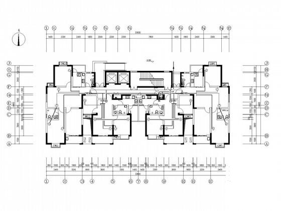 27层普通住宅楼电气CAD施工图纸（人防）(火灾报警系统) - 4