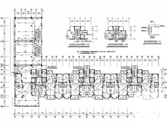高层住宅楼小区电气CAD施工图纸（人防） - 2
