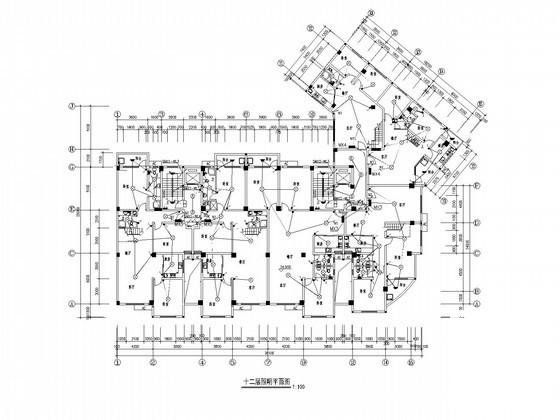 商住楼电气CAD施工图纸（人防）(楼宇对讲系统) - 4