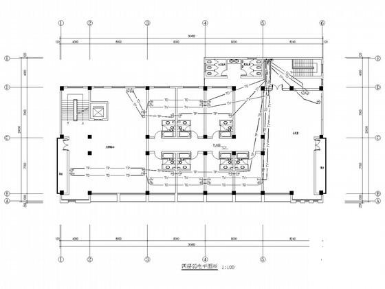 4层办公楼电气CAD施工图纸（人防） - 3
