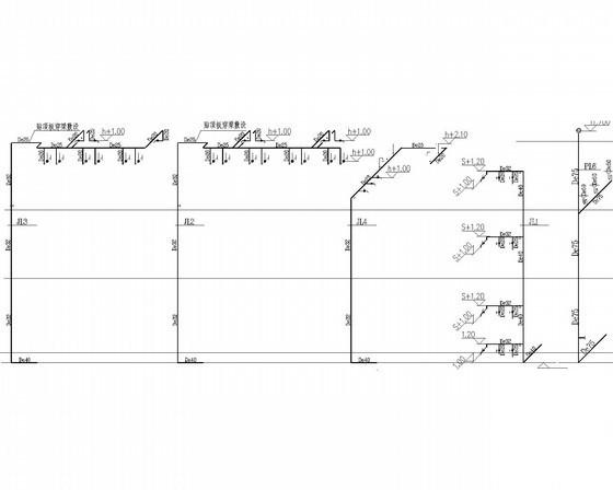 小型服务部办公楼给排水CAD施工图纸（冷凝水管线综合设计）(总平面规划图) - 3