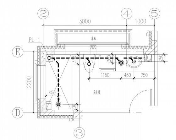 4层居住建筑给排水CAD施工图纸（同层排水） - 4