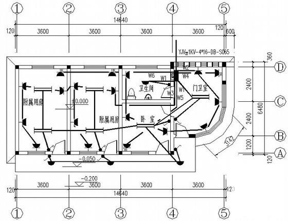 特殊教育学校门卫室电气设计CAD施工图纸 - 1