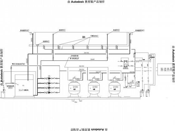 室内游泳池恒温恒湿给排水CAD施工图纸 - 1