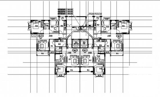 17层高层住宅楼小区电气CAD施工图纸(火灾自动报警系统) - 3