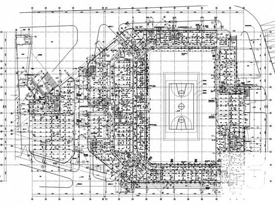 4层体育场馆建筑给排水CAD施工图纸（消防水炮虹吸雨水）(自动喷水灭火系统) - 2