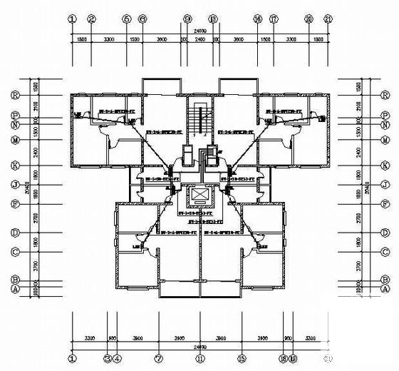 12层教师公寓电气设计CAD施工图纸(火灾自动报警系统) - 2