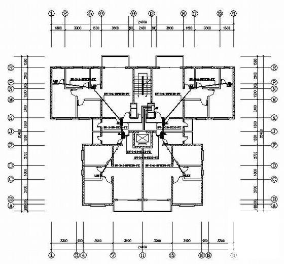 12层教师公寓电气设计CAD施工图纸(火灾自动报警系统) - 2