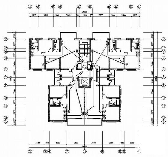 12层教师公寓电气设计CAD施工图纸(火灾自动报警系统) - 3