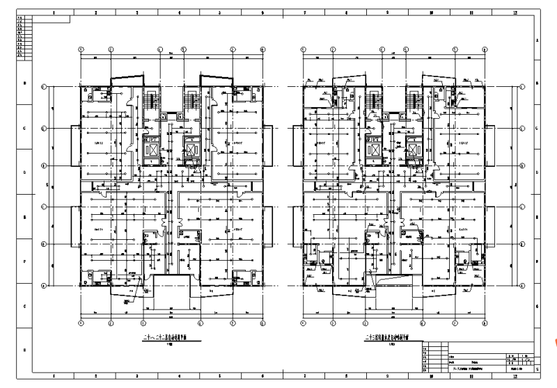 24层综合楼办公楼给排水CAD施工图纸（多图纸）(室内消火栓系统) - 5