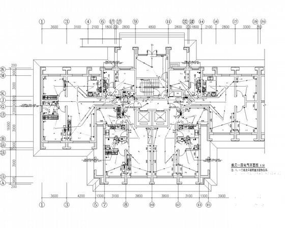 高档住宅楼高层电气CAD施工图纸（甲级院设计）(框架剪力墙结构) - 1