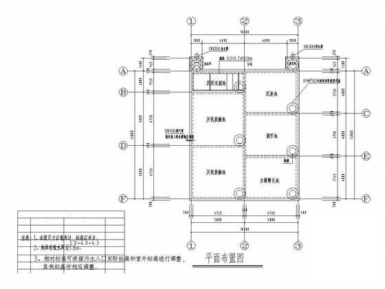 工业厂房日处理450立方米污水处理池CAD施工图纸(建筑设计说明) - 2