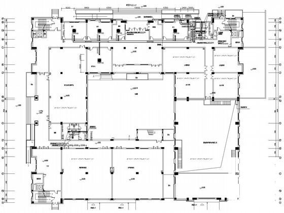 5层教育研究院空调通风及防排烟系统设计CAD施工图纸（节能环保设计）(建筑面积) - 1