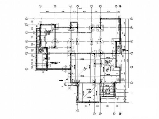 两层框架结构别墅结构加固改造CAD施工图纸(平面布置图) - 1