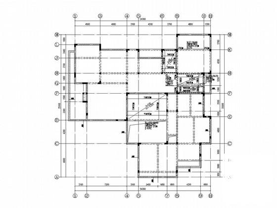 两层框架结构别墅结构加固改造CAD施工图纸(平面布置图) - 2