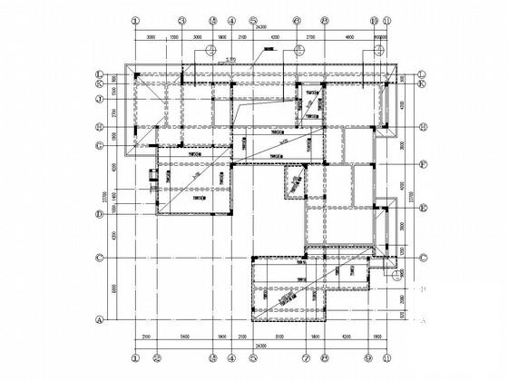 两层框架结构别墅结构加固改造CAD施工图纸(平面布置图) - 3