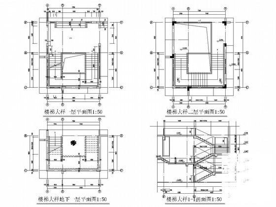 两层框架结构别墅结构加固改造CAD施工图纸(平面布置图) - 4