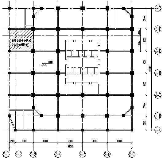 大厦钢结构局部结构加固工程CAD施工图纸 - 1