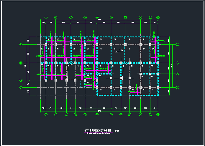 9层框架结构住宅楼地下室碳纤维加固图纸(平面布置图) - 2