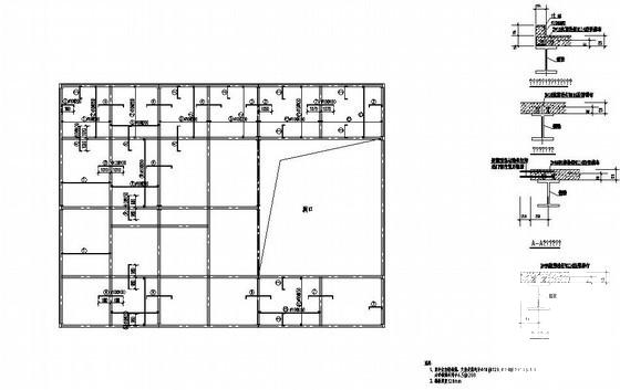 钢框架办公楼结构设计方案CAD图纸(基础平面布置) - 3