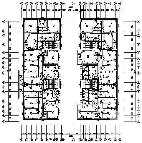 8层底商住宅楼电气CAD施工图纸 - 2