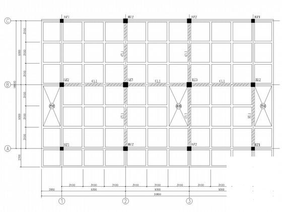 多层办公楼主体框架结构加固CAD施工图纸 - 1