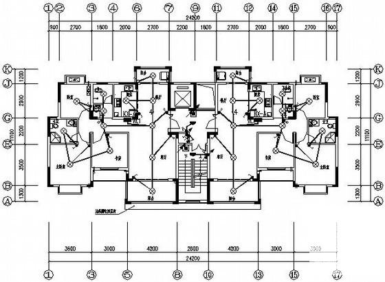 11层小区住宅楼电气CAD施工图纸(火灾自动报警) - 2