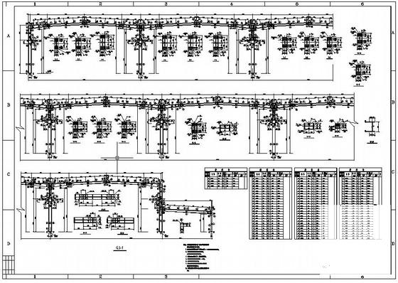 多连跨门市刚架厂房结构设计方案CAD图纸 - 2