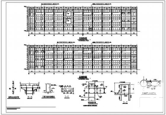 3层钢管桁架框架厂房结构设计方案CAD图纸 - 2