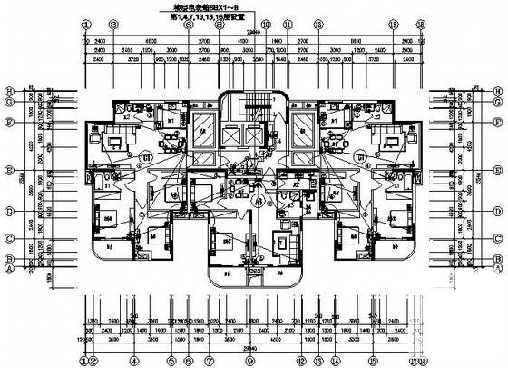 小区建筑两栋高层住宅楼电气CAD施工图纸 - 2