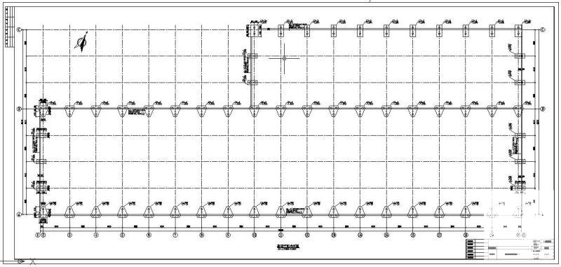 带吊车带附跨厂房结构设计方案CAD图纸 - 1