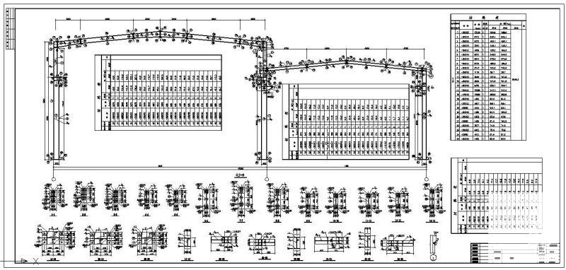 带吊车带附跨厂房结构设计方案CAD图纸 - 3