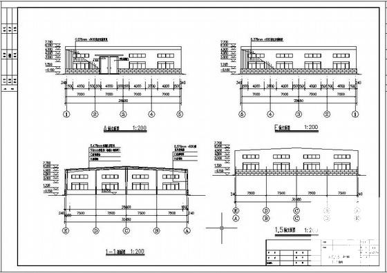 30米跨门式刚架厂房结构设计方案CAD图纸 - 1